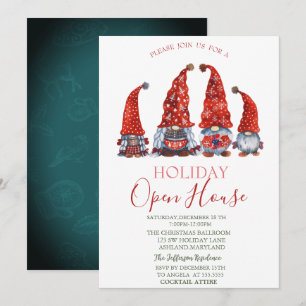 Invitation Aquarelle Maison Ouverte de Gnomes Mignons