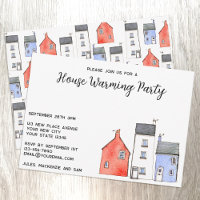 Aquarelle Maisons Maison Fête de Réchauffement