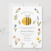 Invitation Aquarelle Mama à être Baby shower Fleur sauvage (Devant)