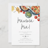 Invitation Aquarelle Mamma Mia italienne ! Baby shower (Devant)