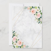 Invitation Aquarelle Marbre Floral Boho Fête des mariées (Dos)