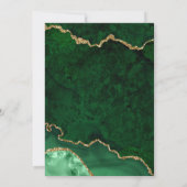 Invitation Aquarelle Marbre vert Gold Fête (Dos)