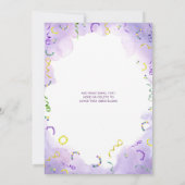 Invitation Aquarelle Mardi Gras, Fête du Mardi Gras (Dos)