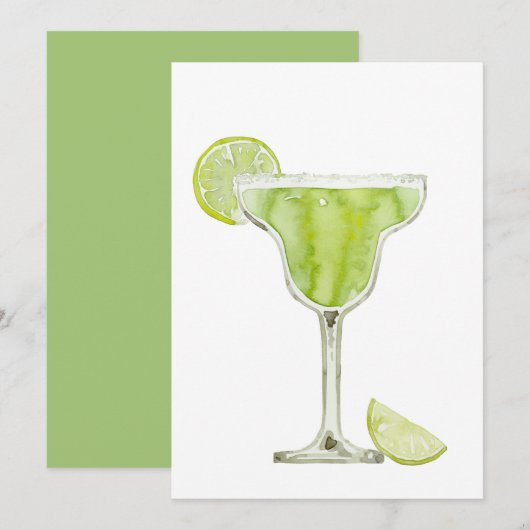 Invitation aquarelle Margarita (Devant / Derrière)
