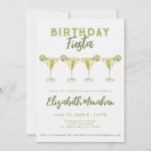 Invitation Aquarelle Margarita Anniversaire Fiesta Anniversai (Devant)