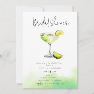 Invitation Aquarelle Margarita Lime Fête des mariées