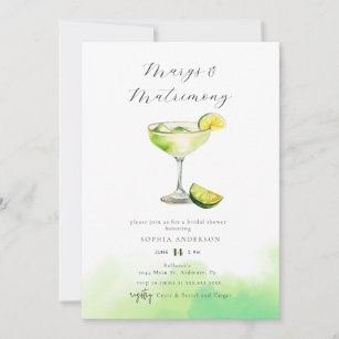 Invitation Aquarelle Margarita Lime Fête des mariées