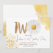 Invitation Aquarelle marguerite deuxième anniversaire (Devant / Derrière)
