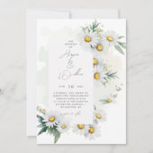 Invitation Aquarelle marguerite mariage non centré (Devant)