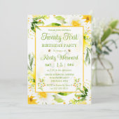 Invitation Aquarelle Marguerites jaunes et blanches 21e anniv (Debout devant)