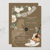 Invitation aquarelle mariachi charro or occidental (Devant / Derrière)