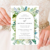 Invitation Aquarelle mariage-Arc Verdure et feuillage