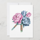 Invitation Aquarelle Mariage Arch rose & Bleu Fleurs Douche (Dos)