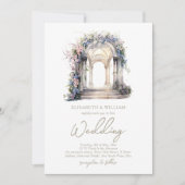 Invitation Aquarelle Mariage Arche Florale (Devant)