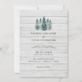 Invitation Aquarelle mariage Bois Pin rustique Arbres verts (Devant)