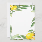 Invitation Aquarelle Mariage botanique de citron (Dos)