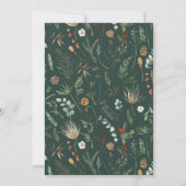 Invitation aquarelle mariage botanique vert floral moderne (Dos)