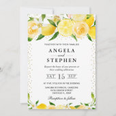 Invitation Aquarelle Mariage Citrons et Fleurs (Devant)