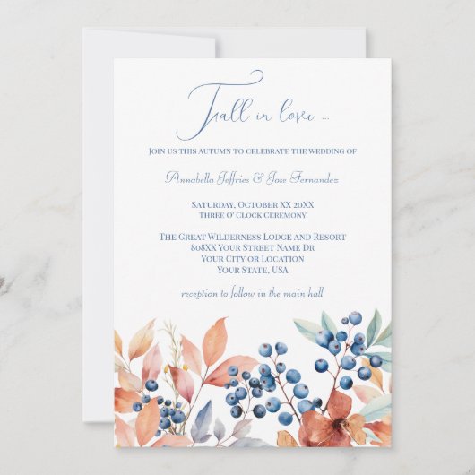 Invitation Aquarelle mariage de automne (Devant)