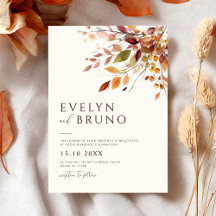 Aquarelle mariage de automne Feuilles d'automne