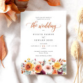 Invitation Aquarelle mariage de automne Florale