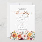 Invitation Aquarelle mariage de automne Florale (Devant)