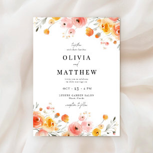 Invitation Aquarelle mariage de automne Moderne Rustique Flor