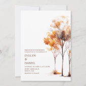 Invitation Aquarelle Mariage de automne rustique (Devant)