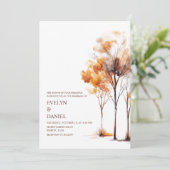 Invitation Aquarelle Mariage de automne rustique (Debout devant)