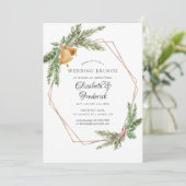 Invitation Aquarelle Mariage de Noël géométrique Brunch (Debout devant)