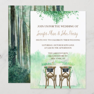 Invitation Aquarelle mariage de style rustique