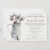 Invitation Aquarelle Mariage de tonneaux en gris (Devant)