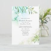 Invitation Aquarelle Mariage de verdure (Debout devant)
