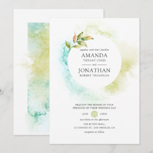 Invitation Aquarelle Mariage de verdure