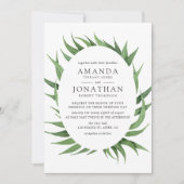Invitation Aquarelle Mariage de verdure (Devant)