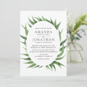 Invitation Aquarelle Mariage de verdure (Debout devant)