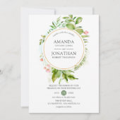 Invitation Aquarelle Mariage de verdure (Devant)
