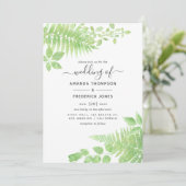 Invitation Aquarelle Mariage de verdure (Debout devant)