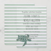 Invitation Aquarelle Mariage des rayures de tortue marine (Devant / Derrière)