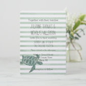 Invitation Aquarelle Mariage des rayures de tortue marine (Debout devant)
