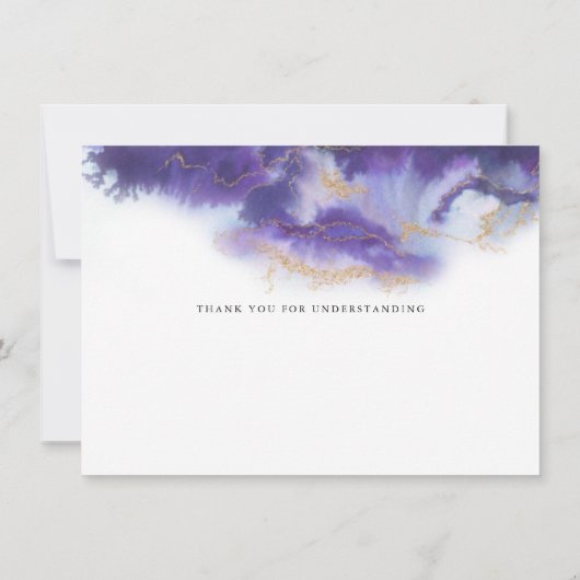 Invitation Aquarelle Mariage différée Agate pourpre (Dos)