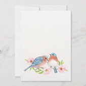 Invitation Aquarelle mariage d'oiseau floral (Dos)