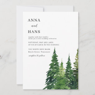 Invitation Aquarelle Mariage festif Arbre de Noël