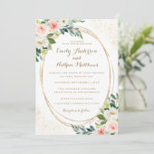 Invitation Aquarelle Mariage Floral Blush (Debout devant)