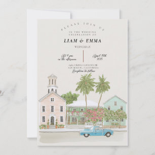 Invitation Aquarelle MARIAGE KEY WEST Floride keys