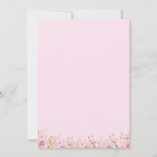 Invitation Aquarelle Mariage or rose (Dos)