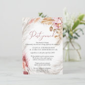 Invitation Aquarelle Mariage reportée Pale Blush Rose Invit (Debout devant)