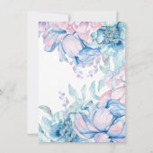 Invitation Aquarelle Mariage reportée rose et bleu Floral (Dos)