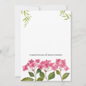 Invitation Aquarelle mariage rose Hydrangea Lacecaps (Dos)