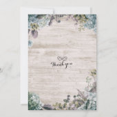 Invitation Aquarelle Mariage rustique Botanique Floral & Bois (Dos)